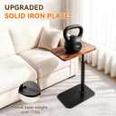 Adjustable TV Tray Table, C-Shaped End Table That Slides Under Couch, 15.7"L x 11.8"W