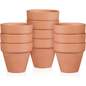 OLEEP Clay Pot - 10 Pack Large Terra Cotta Plant Pot with Drainage Hole, Clay Planters Pot, Terracotta Pot for Indoor Outdoor Plant (5.5 inch)