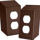 Bates- Duplex Wall Plate, 12 Pack, Brown, Electrical Outlet Cover Plates, Wall Outlet Cover