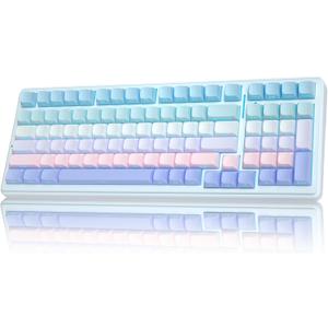 AULA F99 Wireless Mechanical Keyboard,Triple-Mode(BT5.0/2.4GHz/USB-C),Gasket Mounted Creamy Keyboard with Linear Switches, Side Printed PBT Keycaps,RGB Backlit PC Gaming Keyboards for Win/Mac