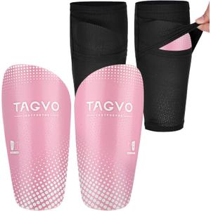 TAGVO Soccer Shin Guards for Kids Youth, Shin Pads and Shin Guard Sleeves with Optimized Insert Pocket, Protective Soccer Equipment for Boys Girls Men (Medium)