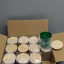 SHOWIN 14 OZ Thick Candle Jars for Making Candles 12 Pcs, 3 Wick Empty Jars with Wood Lids for Candle Making, Sample Container, Frosted Green