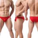 WINDAY Men Briefs Breathable Ice Silk Triangle Bikinis and Briefs D318 (XXXL)