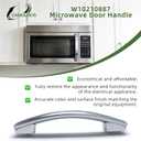 W10210887 Microwave Door Handle Compatible with Whirlpool W10210887 Door Handle Replaces PS2342205 1472205 AP4364907 EAP2342205