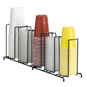 DISPENSE-RITE WR-5 Dispense-Rite Five Section Wire Rack Cup and Lid Organizer, Black