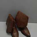 Rollda Cowboy Boots for Women Cowgirl Boots Embroidered Knee-High Western Boots Pointy Toe with Chunky Heel (8, Bronze)