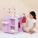 Olivia's Little World Baby Doll Changing Station with Built-in Baby Doll High Chair, Closet, Shelves, Sink, Overhead Mobile, & Baby Doll Clothing Hangers for up to 18 Inch Dolls, Purple Stars, 22.75" x 19" x 22.25"