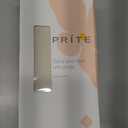 Prite Makeup Bag for Women Travel Waterproof Vegan Leather Cosmetic Bag Open Flat Toiletry Bag With Clear Divider and Handle (Beige) (Medium)