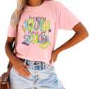 100 Days of School Shirt Women Preschool Teacher Shirts Kindergarten Celebration Tees Tie Dye Teachers Short Sleeve Tops (L)