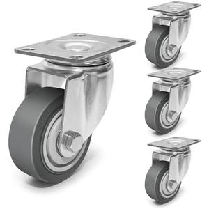 ZDNEY 3 Inch Caster Wheels, Rubber Wheels Silent Castor- Set of 4 Heavy Duty Caster Wheels with Brake 1200Lbs, Industrial Plate Casters Wheels for Cart Furniture Workbench (4 Swivel) ZDNEY 3 Inch Caster Wheels, Rubber Wheels Silent Castor- Set of 4 Heavy Duty Caster Wheels with Brake 1200Lbs, Industrial Plate Casters Wheels for Cart Furniture Workbench (4 Swivel)