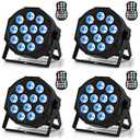 Rechargeable Par Lights, RGBW LED Uplights Battery Powered Stage Light, HOLDLAMP Par Can DJ Lights Sound Activated with Remote & DMX Control for Festival Party Event Wedding Bar.