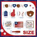 FairySandy 13 Pcs Baseball Tiered Tray Decor Wooden Baseball Table Centerpieces Decor Rustic Wooden Sport Game Sign for Fans Theme Party Supplies