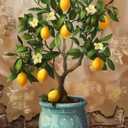 UPABLUNSO The Lemon Tree in a Pot Funny Diamond Painting Kit for Adult DIY Full Drill Diamond Art Lemon 5D Crystals Dots Kits Painting Crafts for Home Decor 12x16 inch