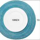 AHHFSMEI Round Braided Placemats Set of 6 Woven Table Mats for Dining Table Heat Resistant Easy to Clean Perfect for Kitchen & Home Decor (Silver Blue)