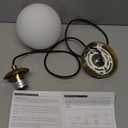 KoKo&Yukina 6-inch mini Modern Globe Pendant Light Opal Glass with Brass Finish Contemporary Mid Century Adjustable Hanging Light Fixture Mid Century Pendant Light for Living Room Bedroom Kitchen, Mounting Equipment Not Included, Fixture Only