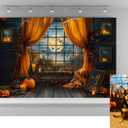 Kate 7x5ft Halloween Backdrops for Photography Horrible Pumpkin Lantern Background Full Moon Scary Night Backgrounds Trick or Treat Decoration Studio Backdrop