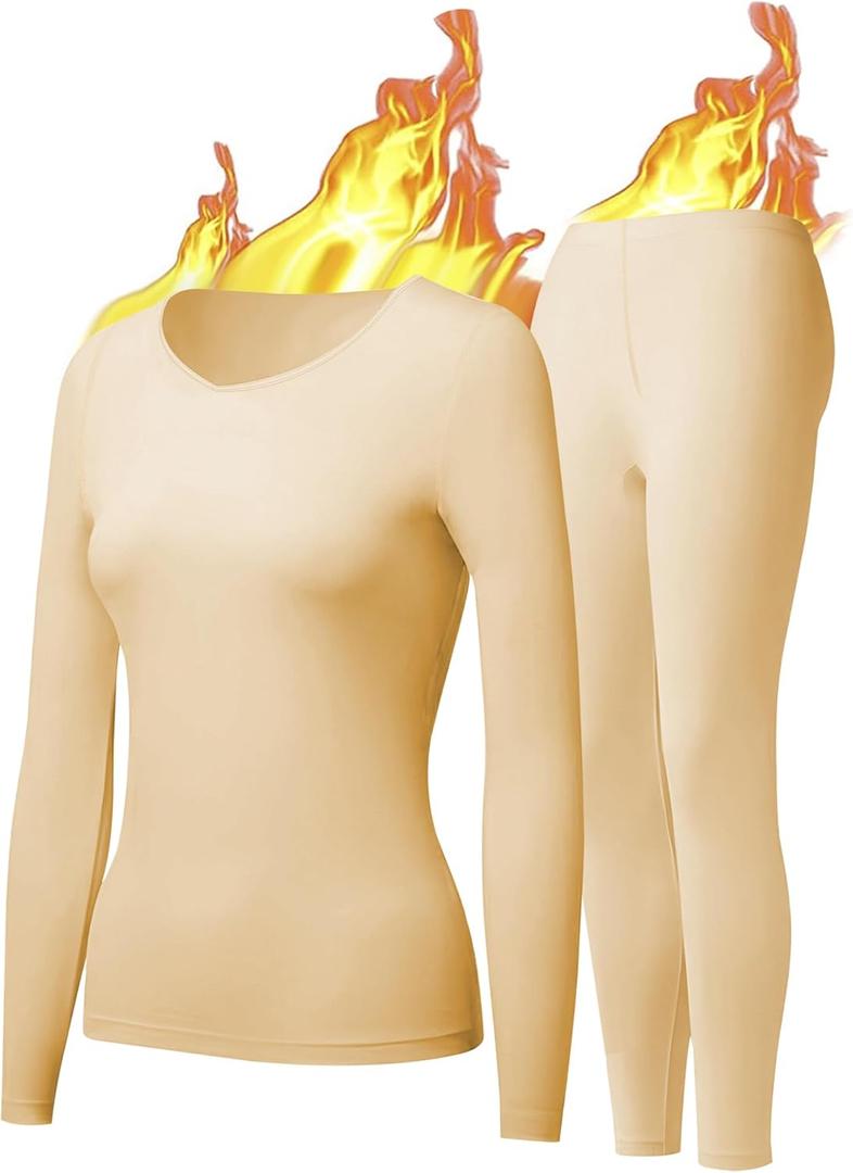 UNIQUEBELLA Womens Thermal Underwear Long Johns Base Layer Set for Women Athletic Underwear Set