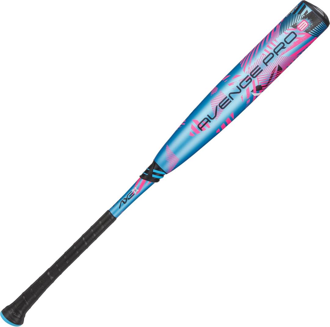 Axe | Avenge Pro 3 | USSSA Baseball Bat | Drop -8 | 3-Piece Composite | 2 3/4" Barrel | Blue/Pink (Pro Flared Handle, -8, Carbon Fiber, 1, 30", Avenge Pro 3 USSSA)
