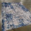 Washable Area Rugs 13 x 10, Non-Slip Modern Abstract Soft for Living Room Entryway Bedroom Nursery, Print Pattern, Blue Grey Navy Gray