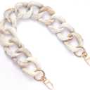 AUMEY 18 inch Oval Acrylic Chain and Clear Hand Bag Chain Set with Buckles (Szl04-beige)