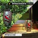 Mothers Day Gifts,Solar Lanterns Outdoor Hanging Light Cardinal LED Glass Light Waterproof Hollowed-Out Metal Decor Garden,Yard,Patio,Gifts,Table,Pathway,Holiday for Women Mom
