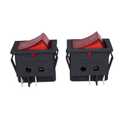 Power Heat Press Rocker KCD4 Power Switch 30A 250V DPST 4 Pin 2 Position ON/Off Rocker Toggle Switch Red Button Heavy Duty T125 (2PCS)