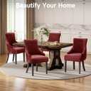 Wingback Dining Chair Covers Soft Velvet Wingback Chairs Covers Washable Wing Back Chair Slipcover Velvet Wing Chairs Protector for Dining Living Room Banquet (Red, 2PCS)
