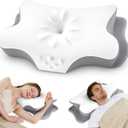 Cervical Neck Pillow for Pain Relief  Ergonomic Memory Foam Pillow for Side Sleeper Contour Orthopedic Bed Pillow for Neck Support with Cooling Cover  Ideal Christmas Birthday Gift for Women Men (Queen)