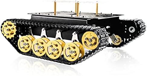 Professional Shock Absorption Smart Robot Car Chassis Tank Chassis with DC Encoder Motor for Arduino, Tracked Suspension Absorbing Vehicle, Remote Control Track Crawler Damping Vibration Caterpillar