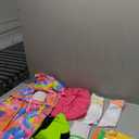 Hillban Sweatband and Stripe Sock Set Neno Wrist Sweat Band Sport Headband Wristband for Men Women 80s Party Accessories Size S