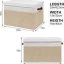 Gowee Large Toy Storage Box with Lid, Sturdy Toys Storage Chest Bin Organizer Basket with Dividers for Kids, Boys, Girls, Nursery, Closet, Bedroom, Playroom 25"x13" x16" (Beige and White)