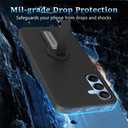 Case for Samsung Galaxy A26 5G 2024 Phone Case with Screen Protector, 360 Rotatable Folding Hidden Kickstand/Stand Silicone TPU Slim Fit Shcokproof Protective Cover Case for Samsung A26 5G - Black