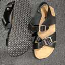 Trary Girls Sandals Open Toe Casual Summer Shoes with Cork Footbed Comfortable Flat Sandals for Little Kids, 13