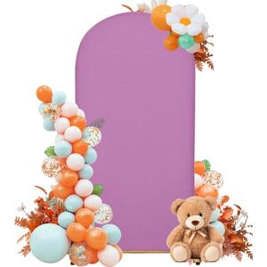 4FT Mini Arch Cover  Petite Stretch Fabric for Baby Showers, Kids Birthdays & Photo Corners  Lilac Backdrop for Small Events & Tablescapes