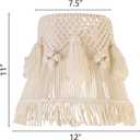 2 Pcs Boho Weave Lamp Shades with Pendant Decoration, Medium Macrame Lampshade, 7.5 x 12 x 11 inch(Spider) Bohemia Tassel Lampshades for Table & Floor Lamp - Easy Installation, Ivory-White