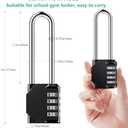 3.2 Inch Ultra Long Shackle Resettable Combination Padlock, 4 Digit Set Your Own Combination Combo Lock Outdoor for School Gym Employee Locker Lock, Hasp Storage, Fence Gate, Toolbox - 2 Pack