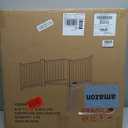 23.7" H Wood Freestanding Dog Gate with Door, Paint-Free Nature Wood Dog Gates Indoor, Pet Gate Indoor for Doorway, Pet Fence for Stairs- 3 Panels