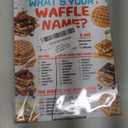 Waffle Decorations for Birthday Party Game, What is Your Waffle Name,68 Wooden Play Sign with Stand and 30 Name Stickers Set