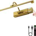 16" Light for Wall Picture with 6000mAh Battery - Brass Operated Wireless Wall Art Light with Remote Control for Artwork,