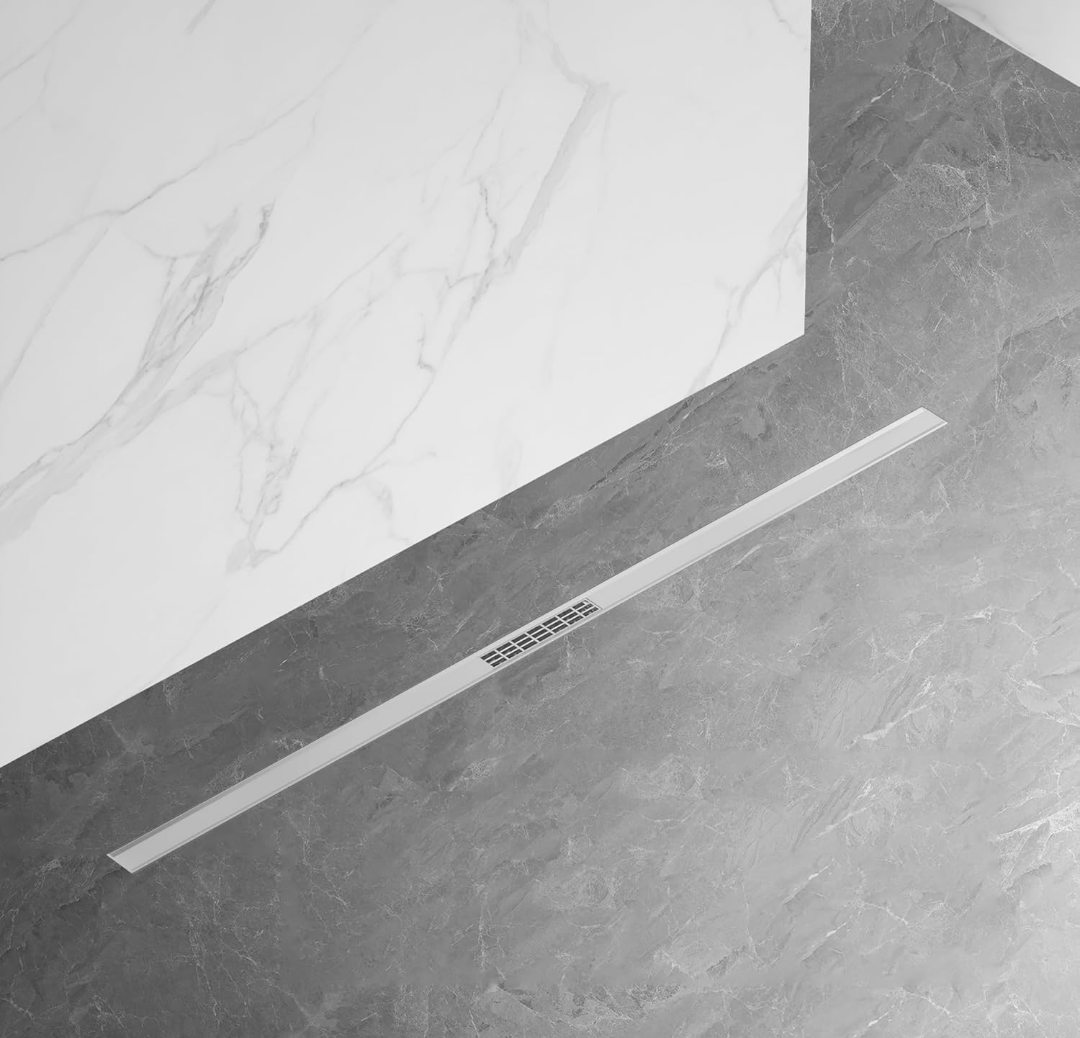 Neodrain 24in Brushed Slim Linear Drain,Stainless Steel Slender Bathroom Drain, Narrow Floor Drain, Perfect for Dry/Wet Separation Zone