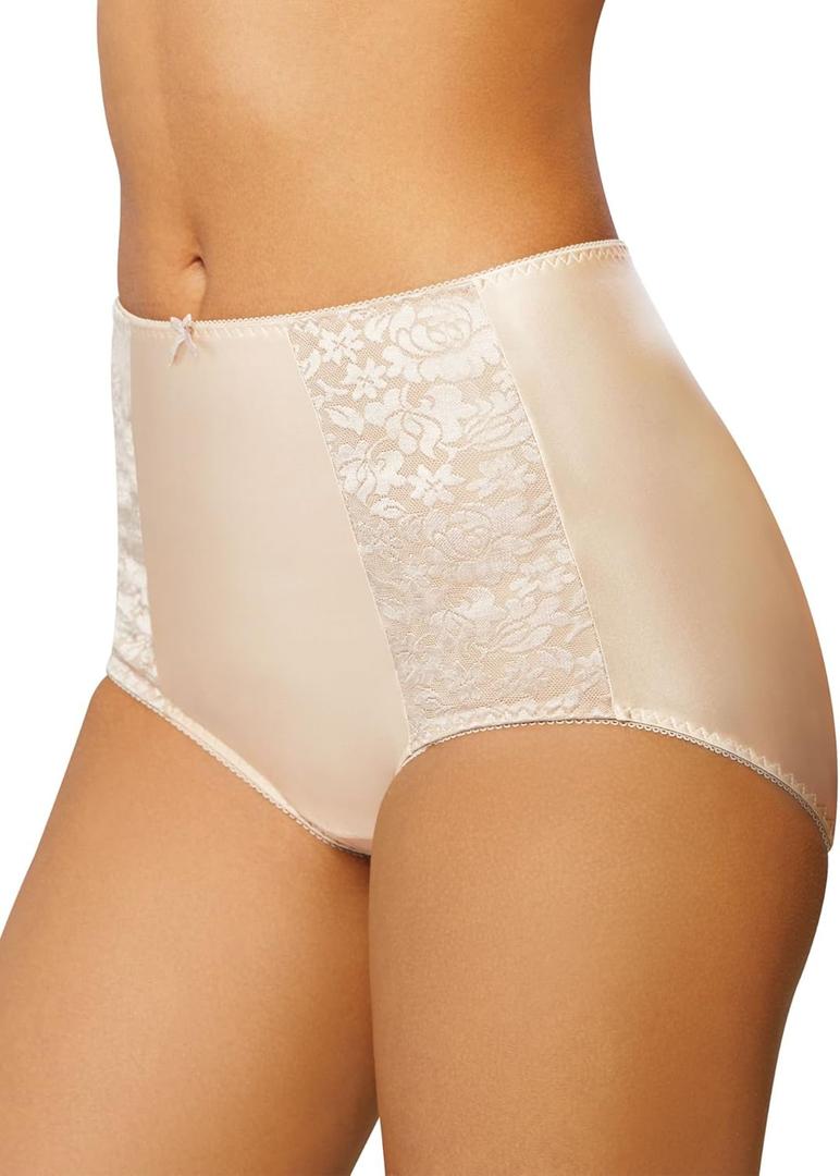 Bali Double Support, Women's Cool Comfort Underwear, Full Coverage Brief Panty (Large, Light Beige)