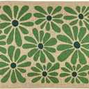 SHIYUE Spring Green Floral Decorative Doormat, Seasonal Summer Low-Profile Switch Rug Door Mat Floor Mat for Indoor Outdoor 17x29 Inch SYCH01