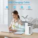Portable Air Conditioners, 4-Speed Mini Air Conditioner, 3-in-1 Personal Cooling Fan, Small AC Unit With 1000ml Water Tank, 2/4/6H Timer, USB Powered (5V 2A Adapter Included) for Bedroom Office Desk