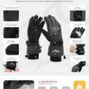 Ski Gloves for Men Women - Winter Snow Windproof Waterproof Skiing Snowboarding for Cold Weather Warm (Large, Black)