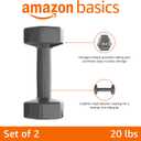 Amazon Basics Vinyl Coated Dumbbell Hand Weights, 20LB