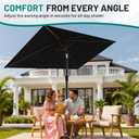 AreShark 6.5' x 10' Rectangular Patio Umbrellas for Outdoor, Outdoor Table Umbrella, Large Outdoor Patio Umbrellas with 6 Sturdy Ribs for Pool, Garden, Deck & Market (Black)