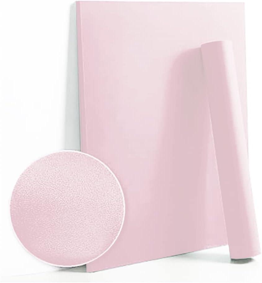 Dimoon 110''x17.7'' Pink Peel and Stick Wallpaper Contact Paper Modern Self Adhesive Wall Paper Removable Renter Friendly Textured Solid Color Shelf Cabinet Vinyl Roll (110''x17.7'',Light Pink)