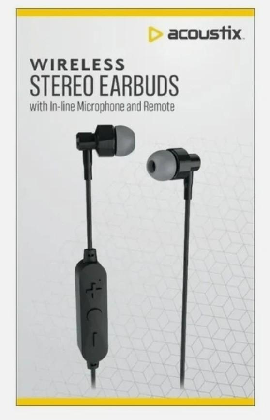 Acoustix Wireless Stereo Earbuds/ In-Line Microphone and Remote
