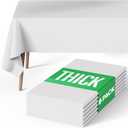 Pureegg Rectangle Table Cloth 60" x 84"  Durable Polyester Tablecloth Offers Reusable & Washable Protection, Ideal for Outdoor Party, Picnic, Wedding, Banquet and Birthday, 6 Pack, White