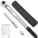 XJX 1/2-Inch Drive Click Torque Wrench Set, 10-160FT-LB/13.6-217.1Nm Torque Wrench